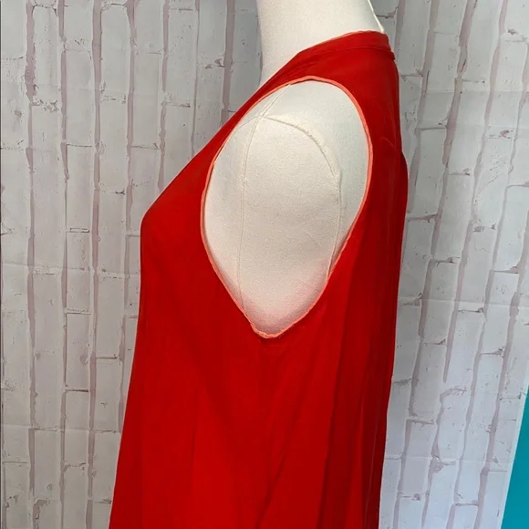 Anthropologie Maeve Red Sleeveless Button Down Top Size 12 - Picture 2 of 9